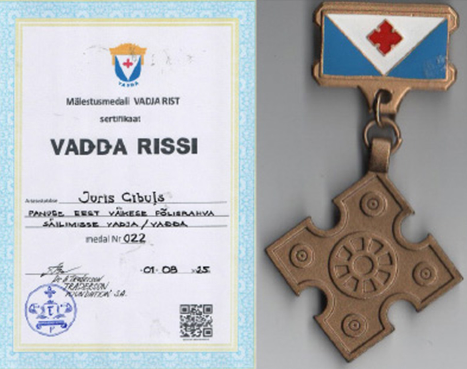 Commemorative Medal “Vod Cross“